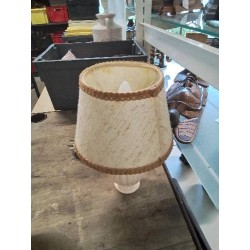 LAMPE CÉRAMIQUE ECRU AJ ECRU LISERÉ OCRE