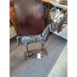 STATUE CHEVAL TOLE