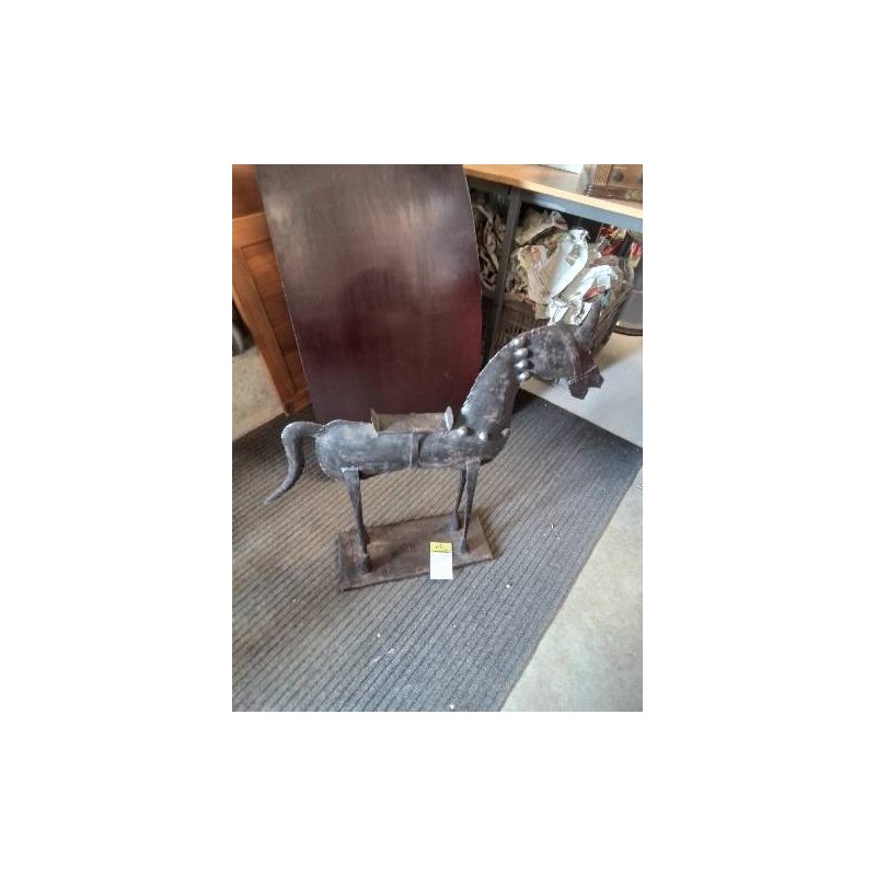 STATUE CHEVAL TOLE