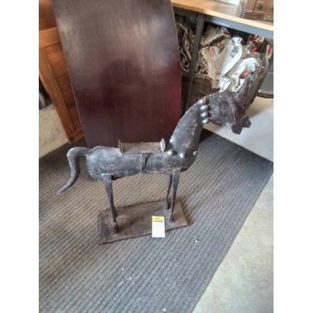 STATUE CHEVAL TOLE