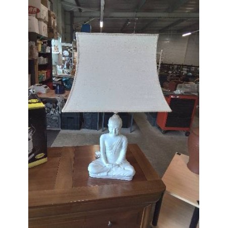 LAMPE CÉRAMIQUE BOUDDHA AJ ÉCRU 