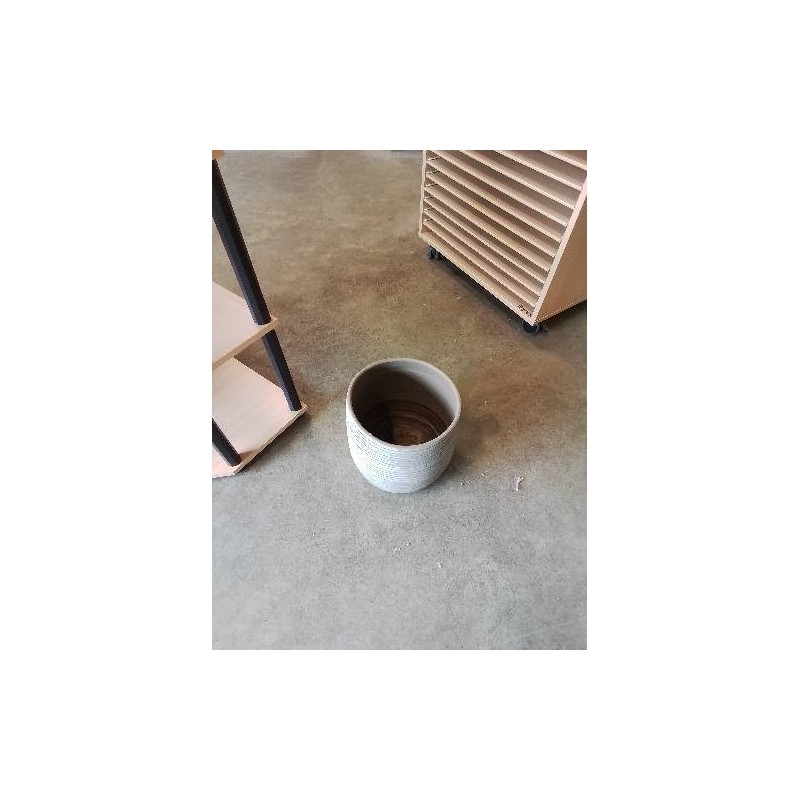 CACHE POT CÉRAMIQUE TAUPE 30X26CM