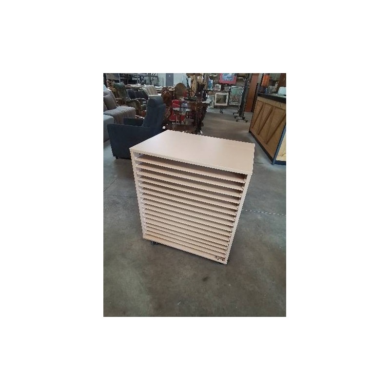 MEUBLE A DESSIN BOIS CLAIR A ROULETTES BOIS CLAIR WESCO