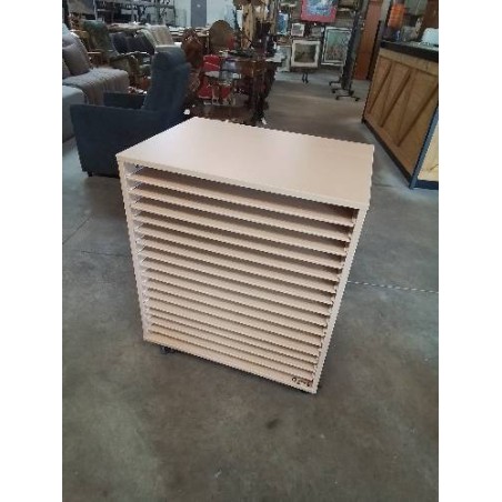 MEUBLE A DESSIN BOIS CLAIR A ROULETTES BOIS CLAIR WESCO