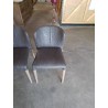 4 CHAISES KAROL ALF DAFRE ITALIE ASSISE ET DOSSIER CUIR TAUPE PIEDS BOIS CLAIR 