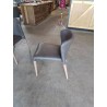 4 CHAISES KAROL ALF DAFRE ITALIE ASSISE ET DOSSIER CUIR TAUPE PIEDS BOIS CLAIR 