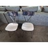 PAIRE DE CHAISES FORMICA BLANC ET NOIR PIEDS METAL CHROMÉ ANNÉES 60
