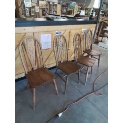 4 CHAISES ANGLAISES WINDSOR DÉBUT XXE 