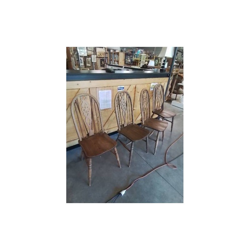 4 CHAISES ANGLAISES WINDSOR DÉBUT XXE 