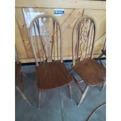 4 CHAISES ANGLAISES WINDSOR DÉBUT XXE 
