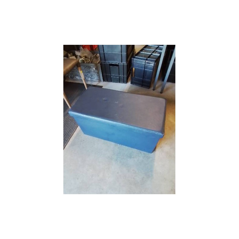 POUF COFFRE PU BLEU