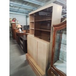 BUFFET BOIS CLAIR 3 PORTES 2 TIROIRS 3 NICHES 2 PORTES VITRÉES 