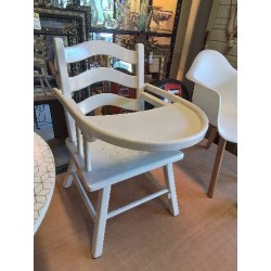 CHAISE ENFANT BOIS PEINT BLANC MILIEU XXE