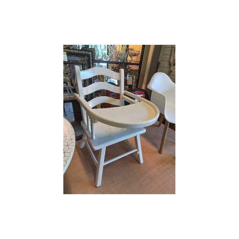 CHAISE ENFANT BOIS PEINT BLANC MILIEU XXE