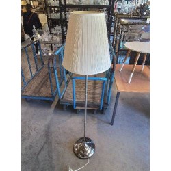 LAMPADAIRE MÉTAL CHROMÉ AJ TISSU BLANC IKEA 