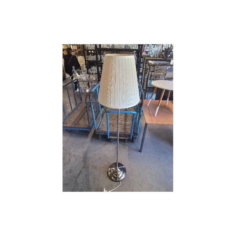 LAMPADAIRE MÉTAL CHROMÉ AJ TISSU BLANC IKEA 