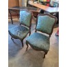 CHAISE LOUIS’PHILIPPE BOIS ASSISE ET DOSSIER TISSU VERT