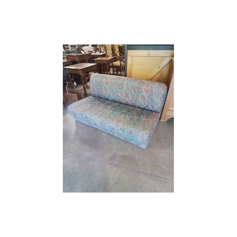 BANQUETTE CONVERTIBLE 2 PLACES MOUSSE ET TISSU VERT