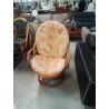 FAUTEUIL ROTIN PIVOTANT COUSSIN JAUNE 
