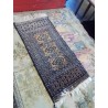 TAPIS LAINE FAIT MAIN BLEU OCRE 59X28CM