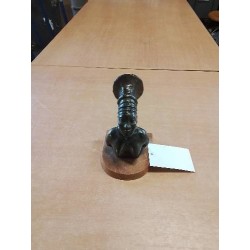 SCULPTURE ART DECO BUSTE FEMME AFRICAINE MÉTAL SOCLE MARBRE