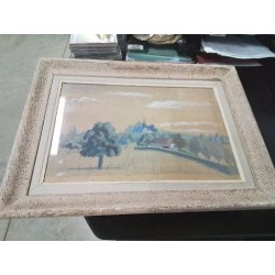 AQUARELLE PAYSAGE CAMPAGNARD