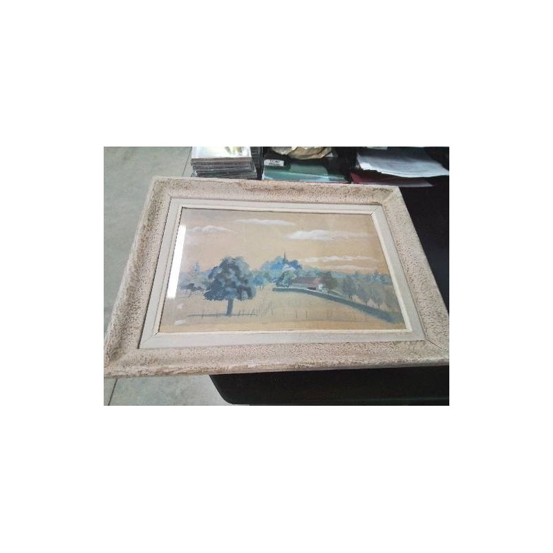 AQUARELLE PAYSAGE CAMPAGNARD
