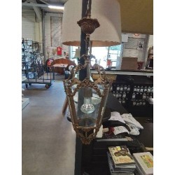 LANTERNE BRONZE ET VERRE