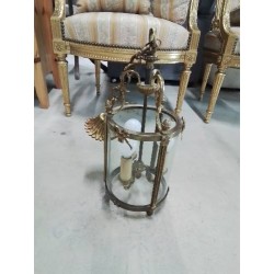 LANTERNE BRONZE ET VERRE 3 FEUX STYLE LOUIS XVI