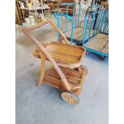 DESSERTE A ROULETTES DE JARDIN BOIS EXOTIQUE 