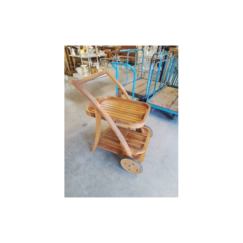 DESSERTE A ROULETTES DE JARDIN BOIS EXOTIQUE 