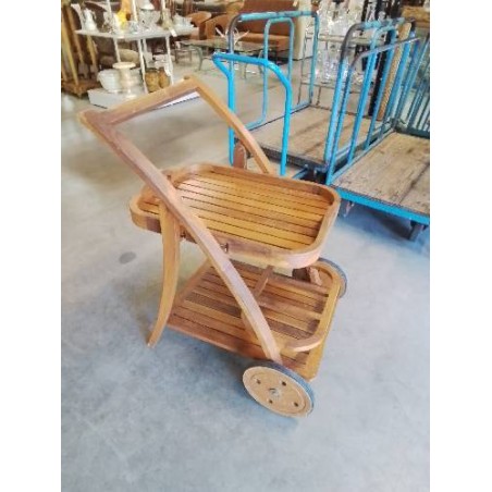 DESSERTE A ROULETTES DE JARDIN BOIS EXOTIQUE 