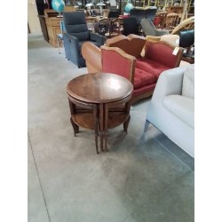  TABLE  RONDE AVE. 4 DESSERTES GIGOGNES BOIS STYLE RÉGENCE 