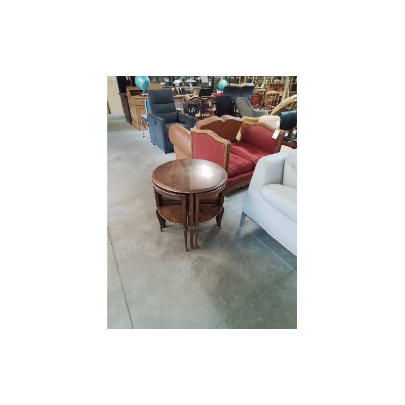  TABLE  RONDE AVE. 4 DESSERTES GIGOGNES BOIS STYLE RÉGENCE 