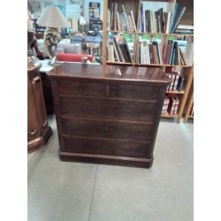 COMMODE ACAJOU 5 TIROIRS FIN XIXE