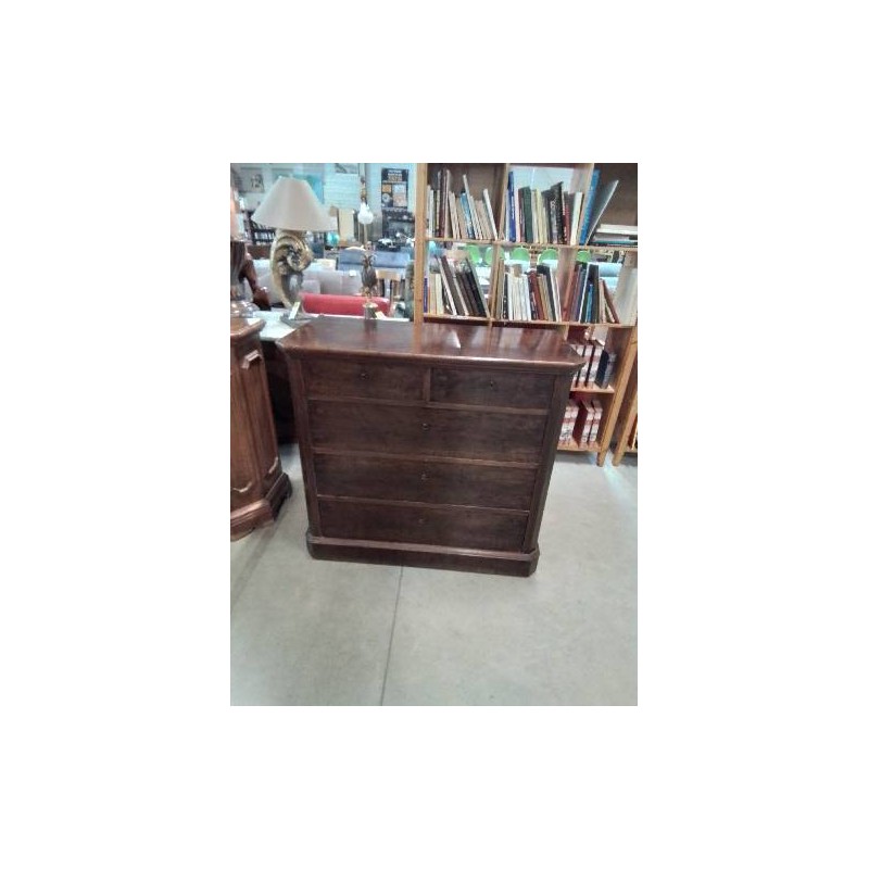COMMODE ACAJOU 5 TIROIRS FIN XIXE