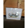 AQUARELLE VILLAGE AU CLOCHET D’EGLISE NOTRE DAME DE BIQUETUIT