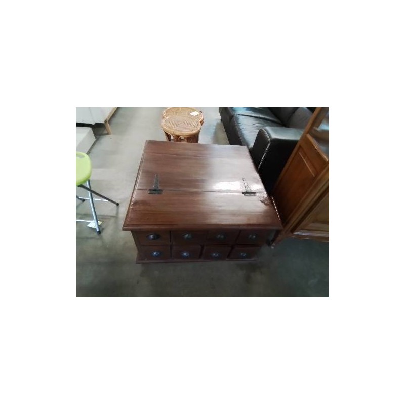 TABLE BASSE COFFRE 8 TIROIRS 