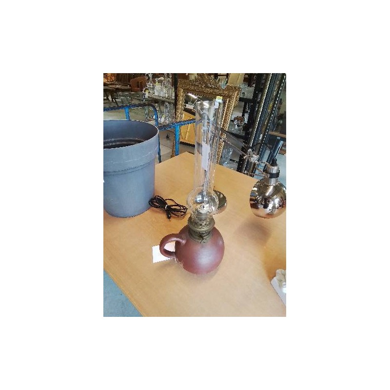 LAMPE A PÉTROLE GRÈS VERNISSÉ 