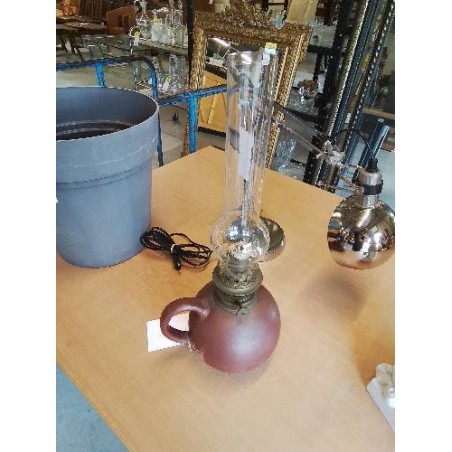 LAMPE A PÉTROLE GRÈS VERNISSÉ 