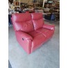 CANAPÉ ÉLECTRIQUE 2 PLACES CUIR ROUGE 