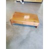 TABLE BASSE RECTANGULAIRE BOIS CLAIR MARQUETÉ 1 TIROIR 