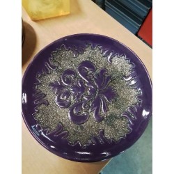 PLAT ROND CÉRAMIQUE MAUVE TODO MUNDO HOLLAND 37CM