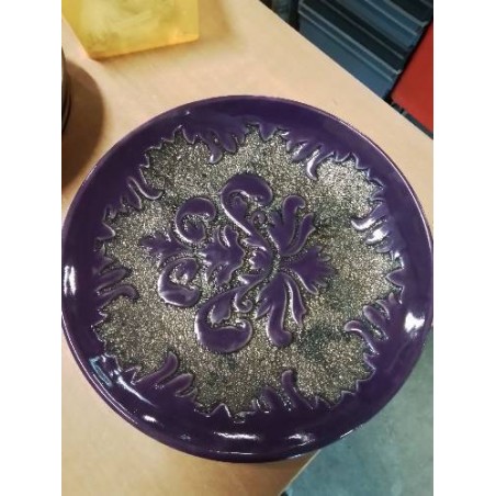 PLAT ROND CÉRAMIQUE MAUVE TODO MUNDO HOLLAND 37CM