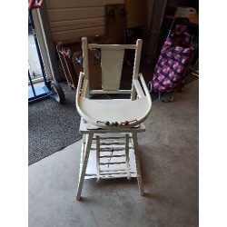 CHAISE HAUTE BÉBÉ BOIS ÉCRU ANNÉES 50