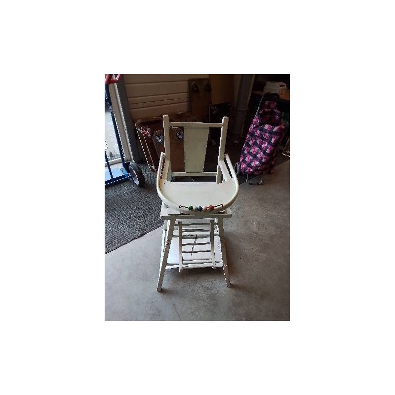 CHAISE HAUTE BÉBÉ BOIS ÉCRU ANNÉES 50