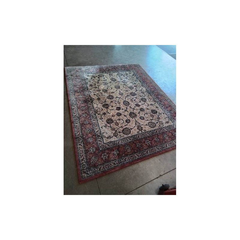 TAPIS LAINE VIEUX ROSE ÉCRU BLEU 250X200CM