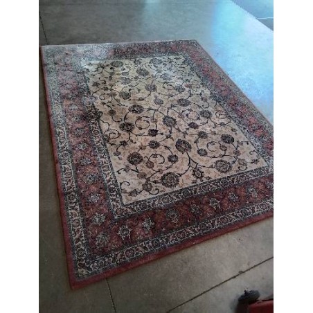 TAPIS LAINE VIEUX ROSE ÉCRU BLEU 250X200CM