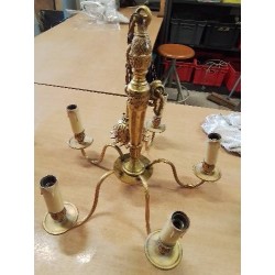 SUSPENSION BRONZE 5 FEUX STYLE EMPIRE 
