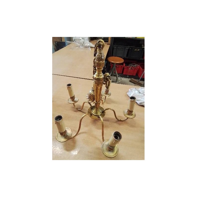 SUSPENSION BRONZE 5 FEUX STYLE EMPIRE 